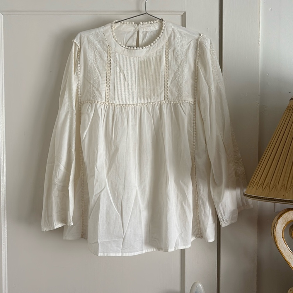 Embroidered Wms tunic cotton top
